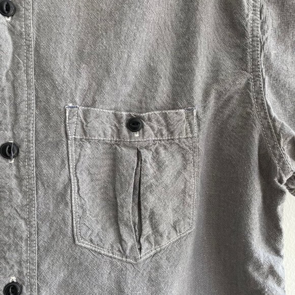 Stapleford Mens S Short Sleeve Grey Chambray Shirt - Picture 3 of 5